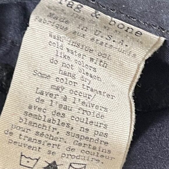 Rag & Bone Black Plush Skinny Stretch Legging Jeans Sz 24 - Picture 10 of 10